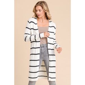 Amy Striped Long Sleeve Duster